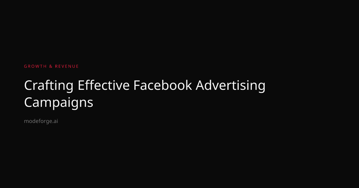 Crafting Effective Facebook Advertising Campaigns | MODEFORGE